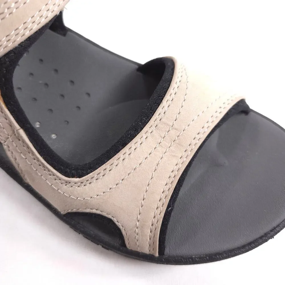 Clarks Wave Walk Casual Sling Back Sandal Womens Size 6.5 64662 Tan Black